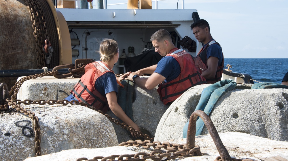 Coast Guard Cutter Maria Bray crew helps create underwater reef habitat