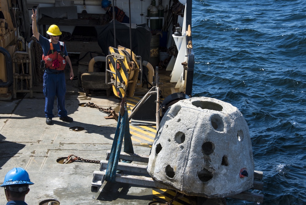 Coast Guard Cutter Maria Bray crew helps create underwater reef habitat