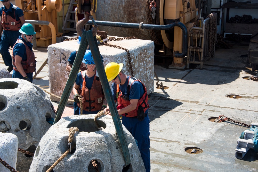 Coast Guard Cutter Maria Bray crew helps create underwater reef habitat