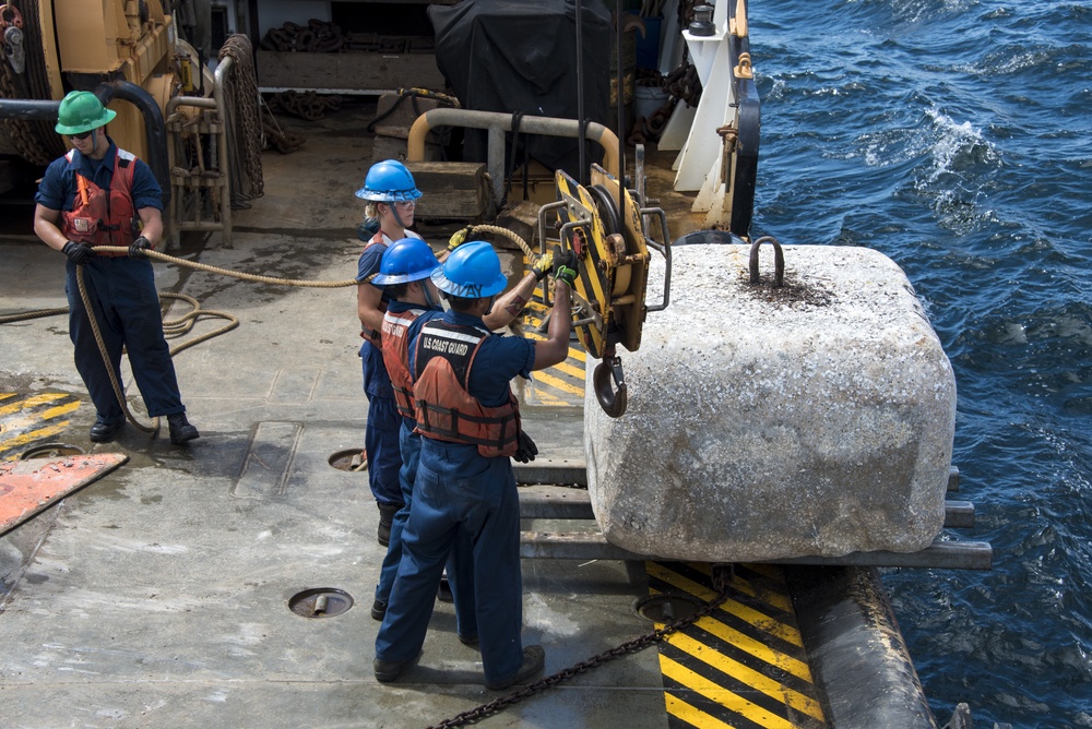 Coast Guard Cutter Maria Bray crew helps create underwater reef habitat