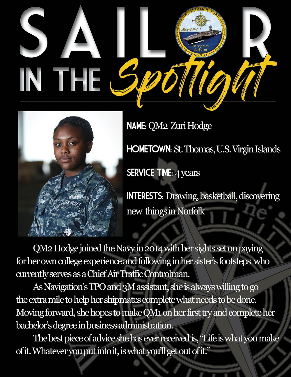 USS Gerald R. Ford (CVN 78) Navigation Division in the Spotlight