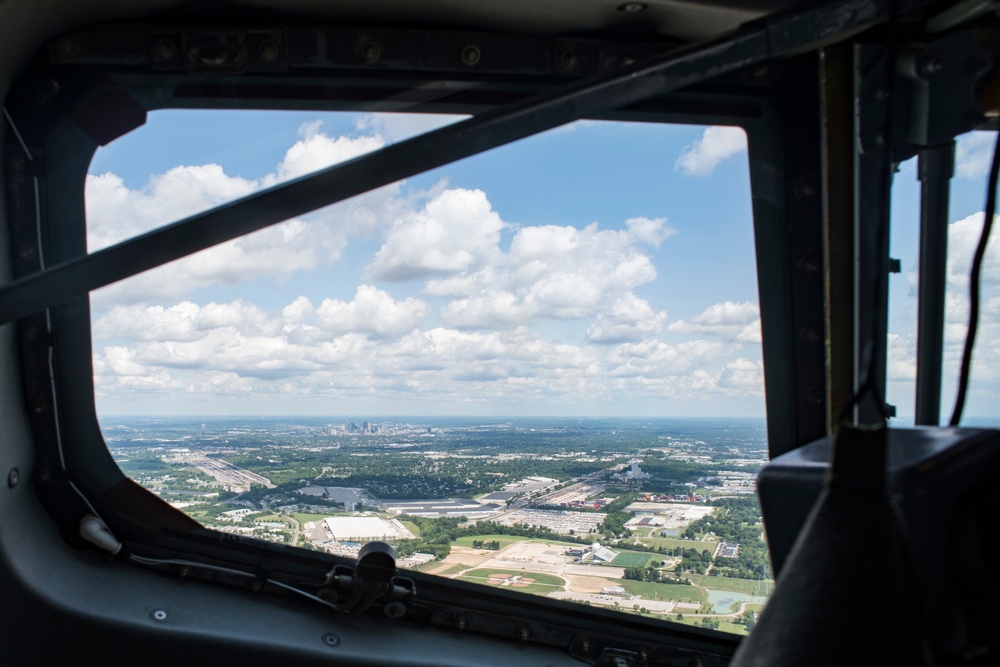 121st ARW KC-135 Stratotanker refuels Dover AFB C-5 Galaxy