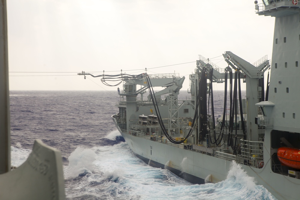 Canadian Asterix refuels HMAS Adelaide