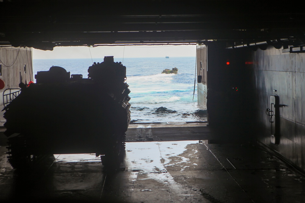 U.S. Marines land aboard Philippine LD 602 for ramp certification