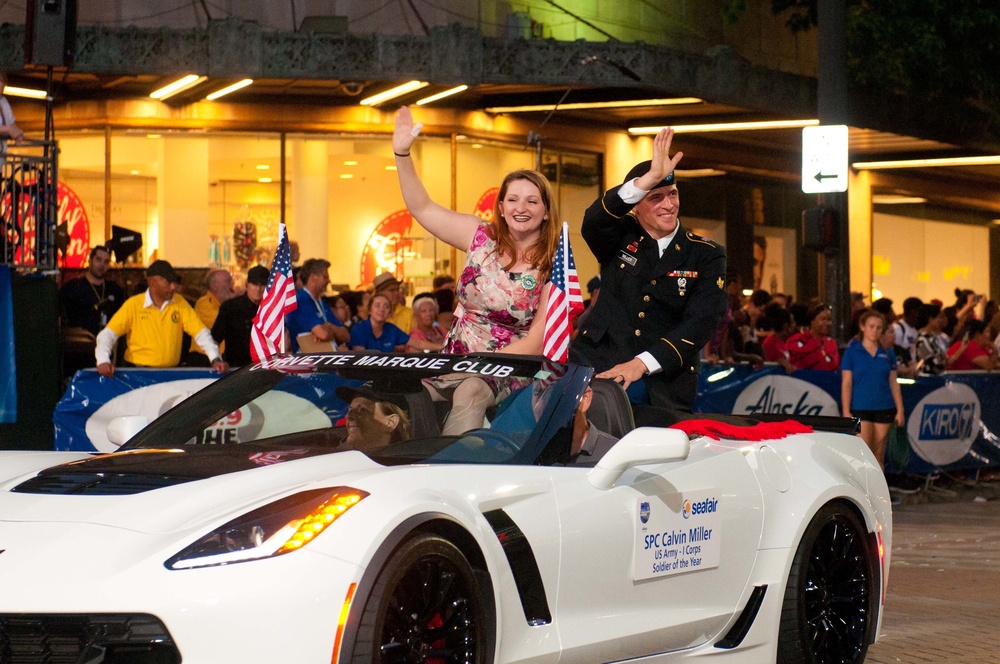 I Corps Soldiers Participate in Seafair Torchlight Parade 2018