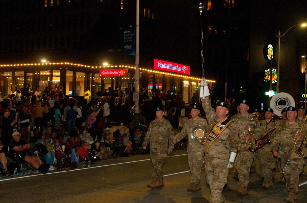 I Corps Soldiers Participate in Seafair Torchlight Parade 2018