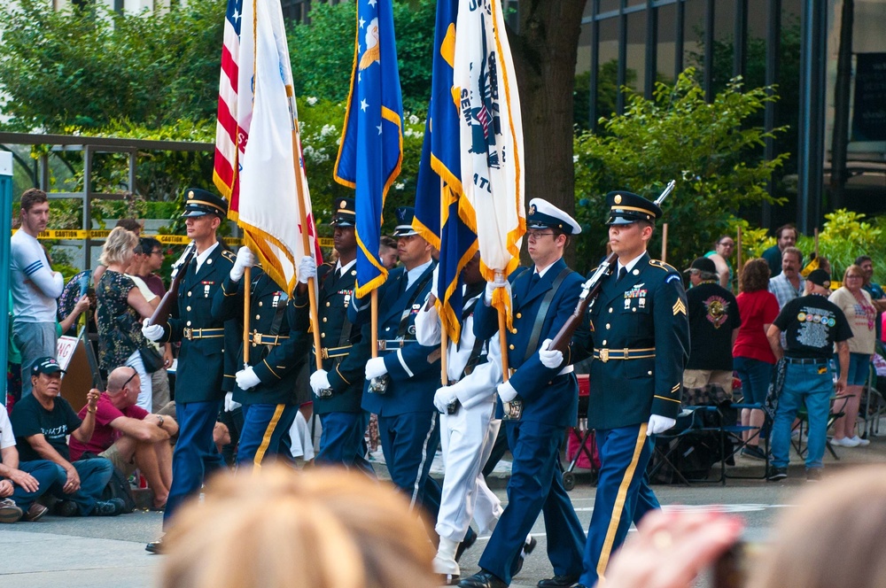 I Corps Soldiers Participate in Seafair Torchlight Parade 2018