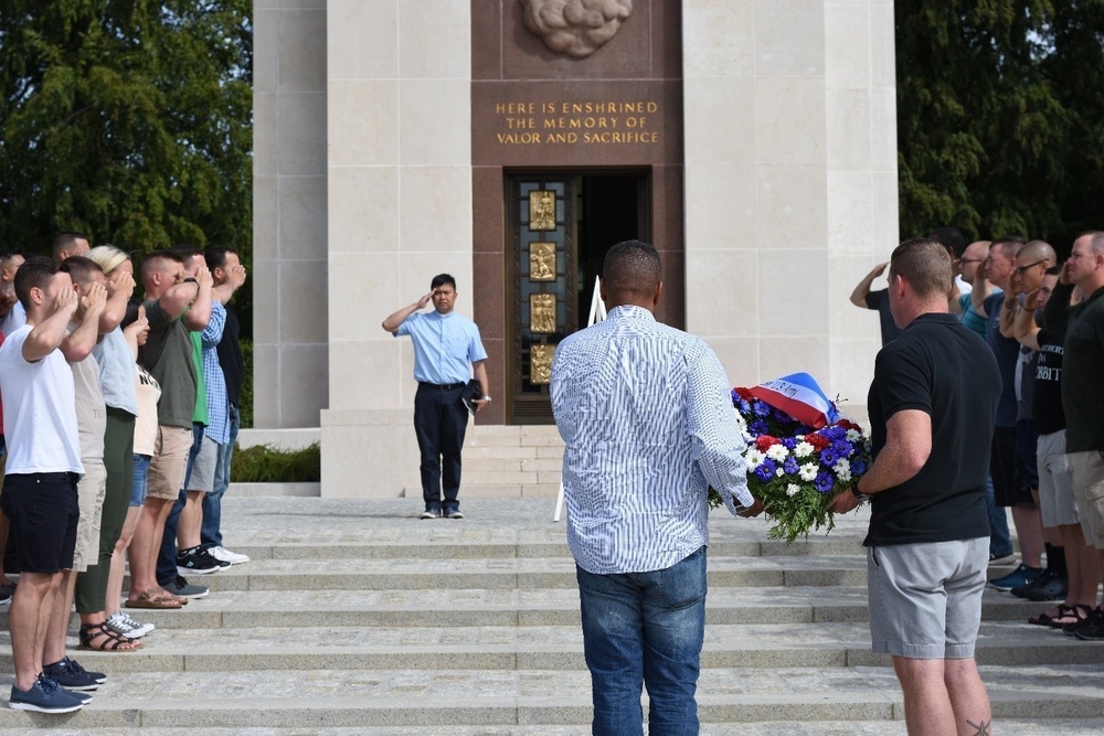 2CR and 2-263 Air Defense Artillery Soldiers and Families conduct a wreath-laying ceremony at the American Cemetery in Luxembourg