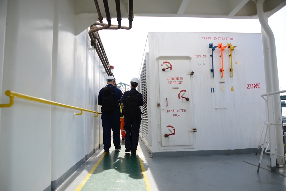 Coast Guard prevention team conducts vessel safety and security inspection