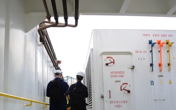 Coast Guard prevention team conducts vessel safety and security inspection