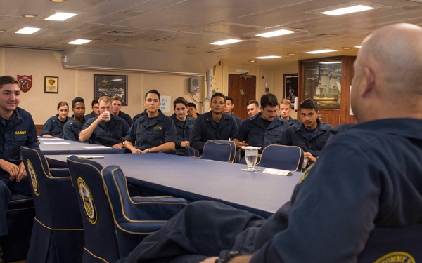 Midshipmen Checkout with CO XO Aboard Bonhomme Richard