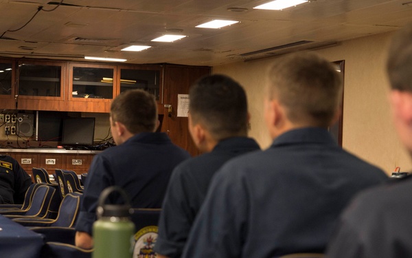 Midshipmen Checkout with CO XO Aboard Bonhomme Richard