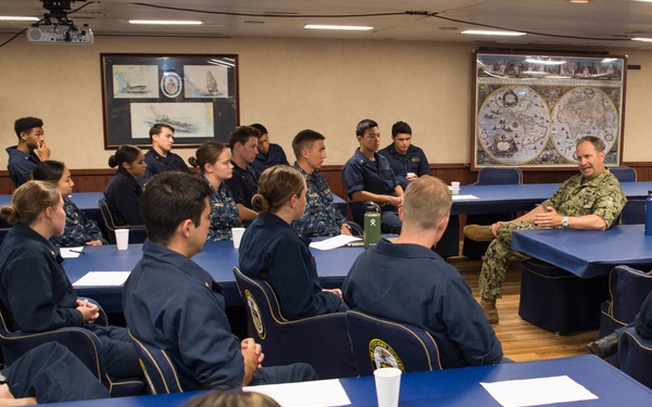 Midshipmen Checkout with CO XO Aboard Bonhomme Richard