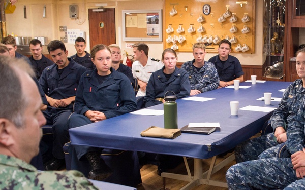 Midshipmen Checkout with CO XO Aboard Bonhomme Richard