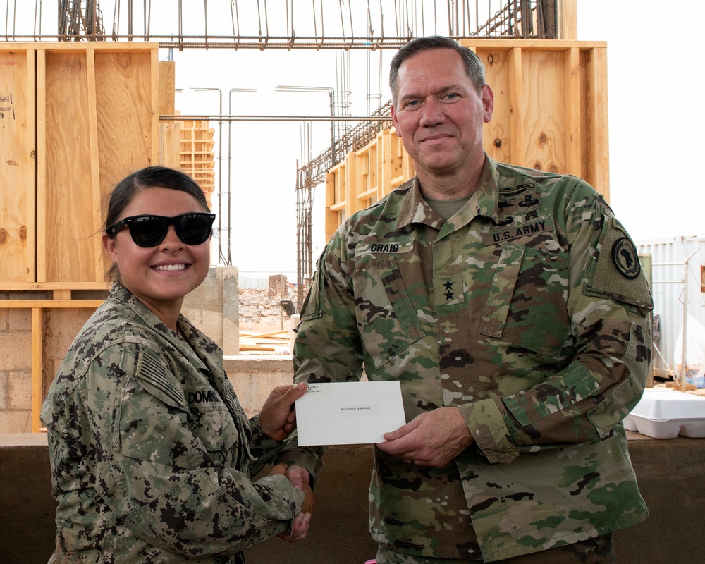 CJTF-HOA Commander visits with service members