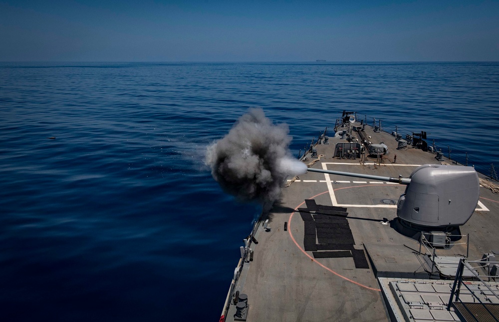 USS Carney Conducts Live-Fire Exercise