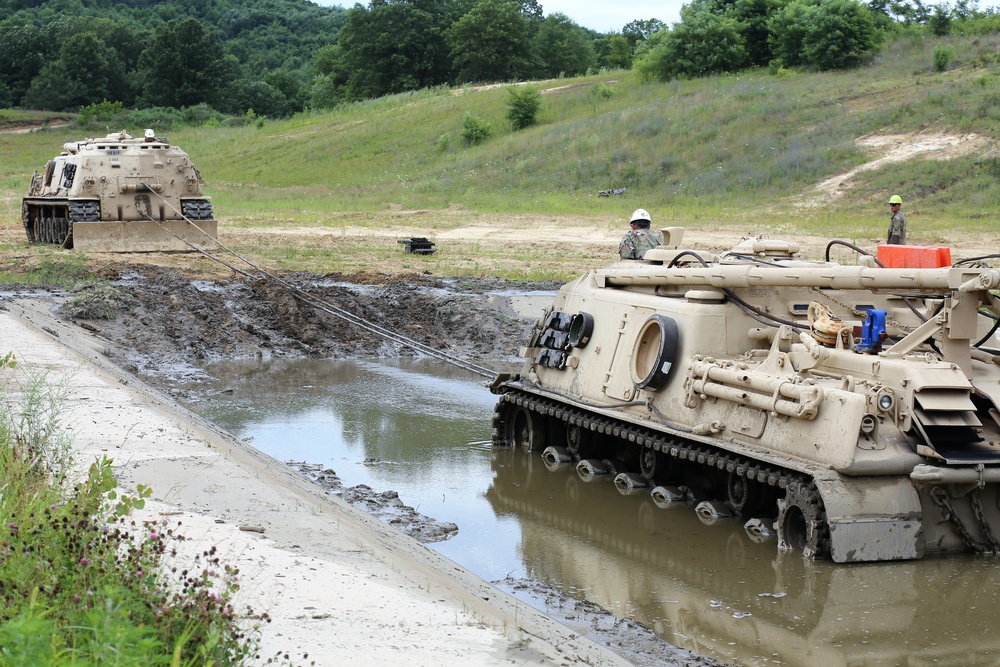 Tracked Vehicle Recovery Course students train at Fort McCoy