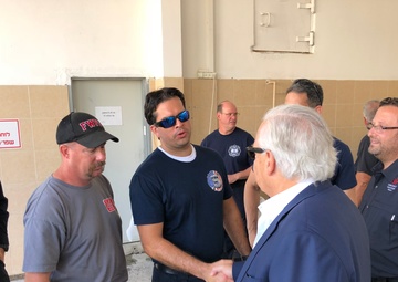 U.S. Ambassador meets American firefighters in Gaza Periphery