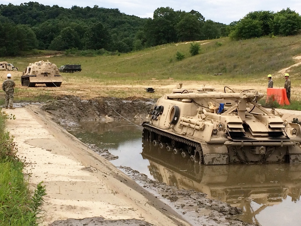 Tracked Vehicle Recovery Course students train at Fort McCoy