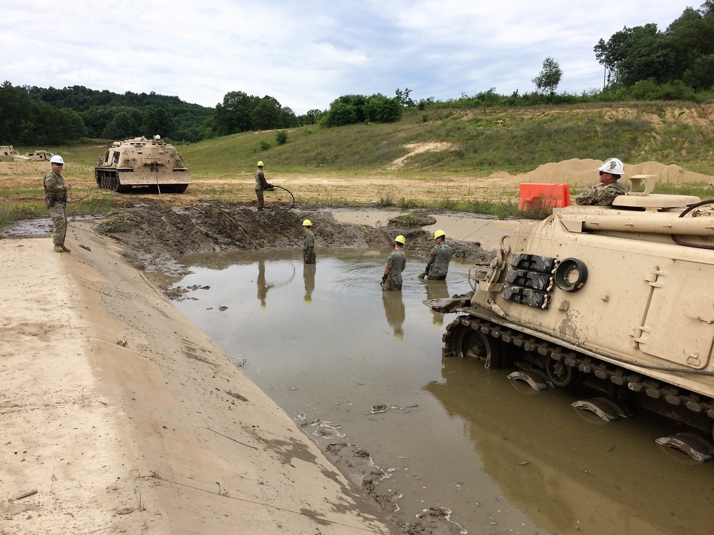 Tracked Vehicle Recovery Course students train at Fort McCoy