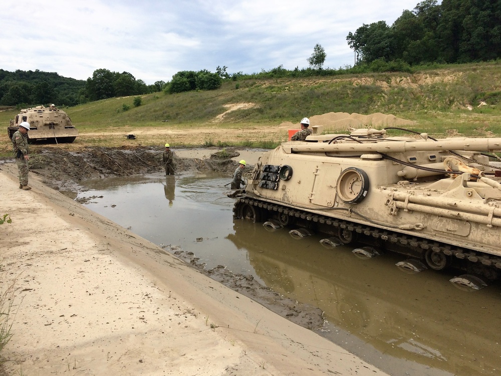 Tracked Vehicle Recovery Course students train at Fort McCoy