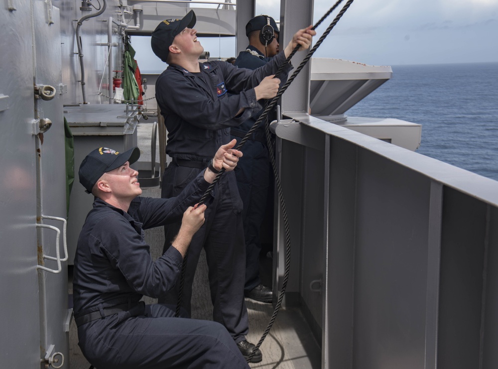 Quartermaster Trains Aboard GHWB