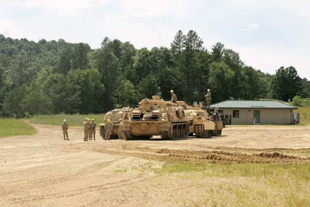 Students build skills in tracked vehicle recovery during RTS-Maintenance course at Fort McCoy