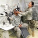 U.S. Army Reserve Soldier Capt. Amy Dao with 315th Optometry Medical Detachment, based in Fort Dix, N.J, prepares for an eye exam during Global Medic CSTX 91-18-01, at Fort Hunter Liggett, California, July 21, 2018. CSTX 91-18-01