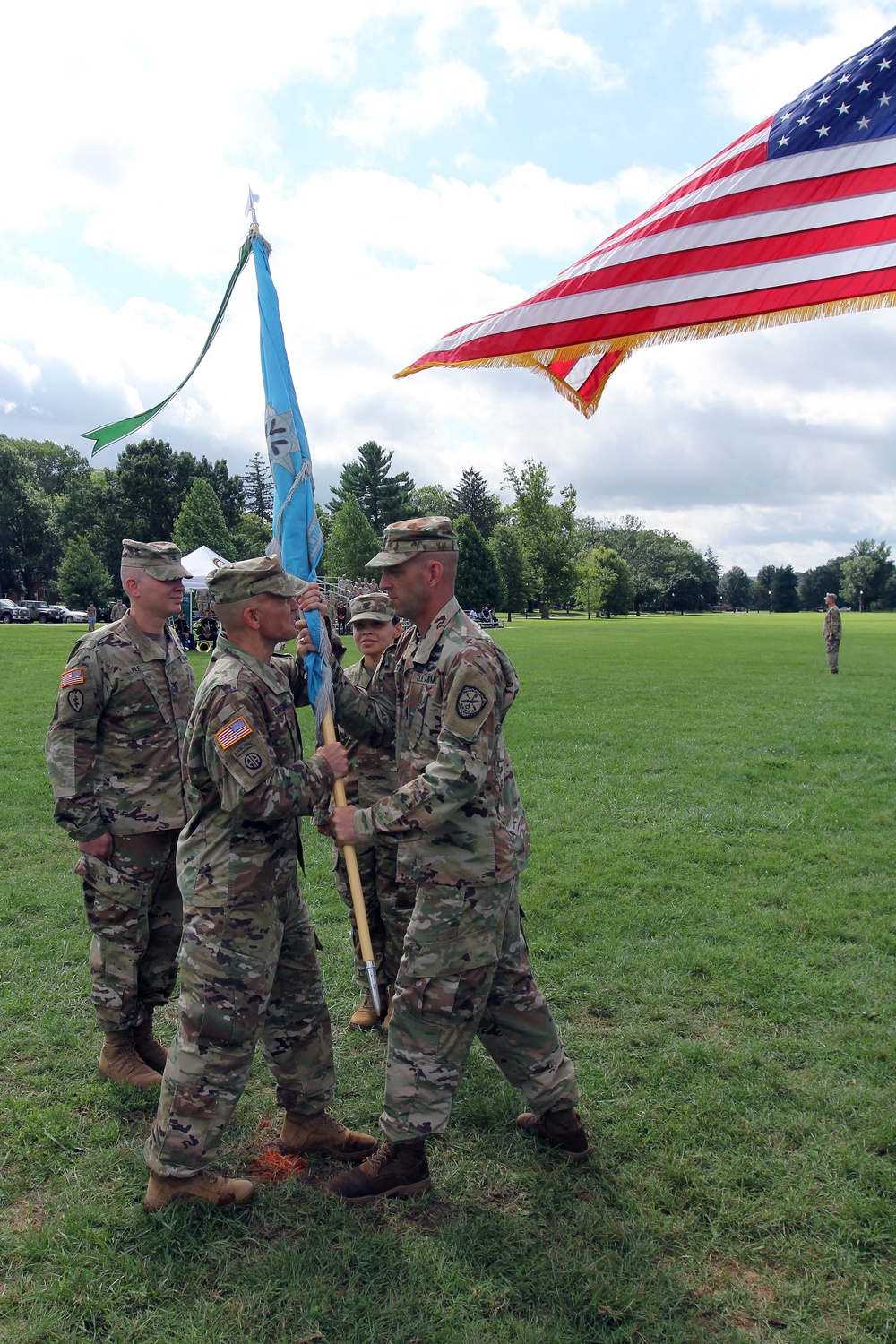 LTC Considine receives the colors from his BN CSM