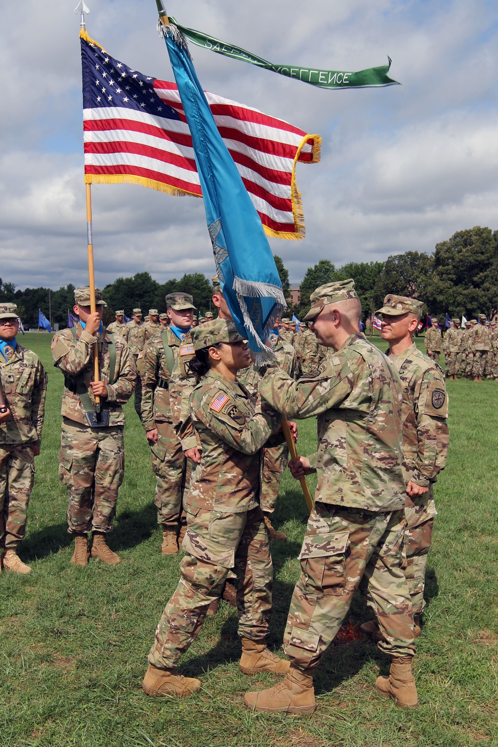 LTC Nally receives the BN Colors from COL Vile