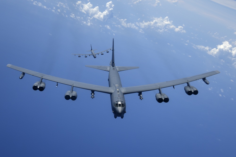 B-52 H bombers train during CBP mission