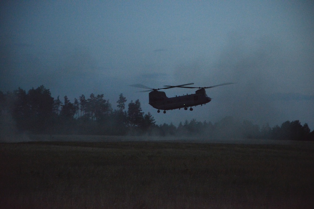 Sling load training at night