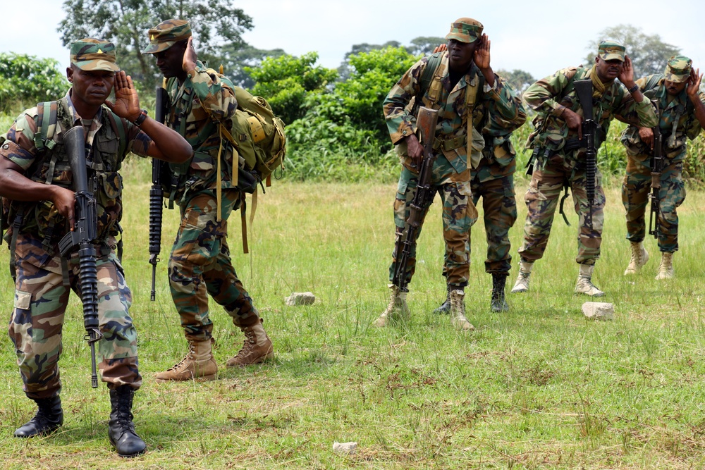 U.S. Army Soldiers participate in Jungle Warfare School in Ghana