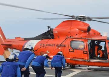 Coast Guard Cutter Healy conducts helicopter operations