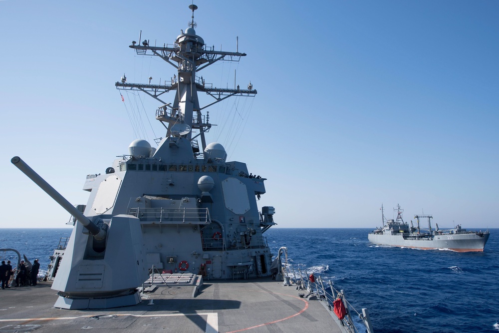 Egypt Supply Ship RAS with USS Jason Dunham for Eagle Salute 18.