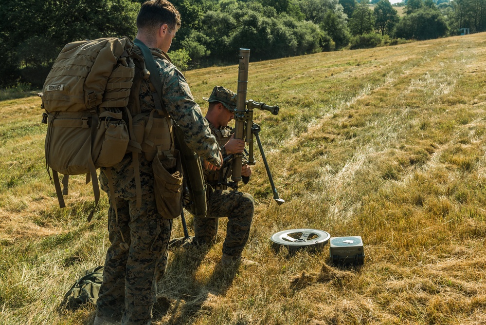 Marines registering 60mm mortars