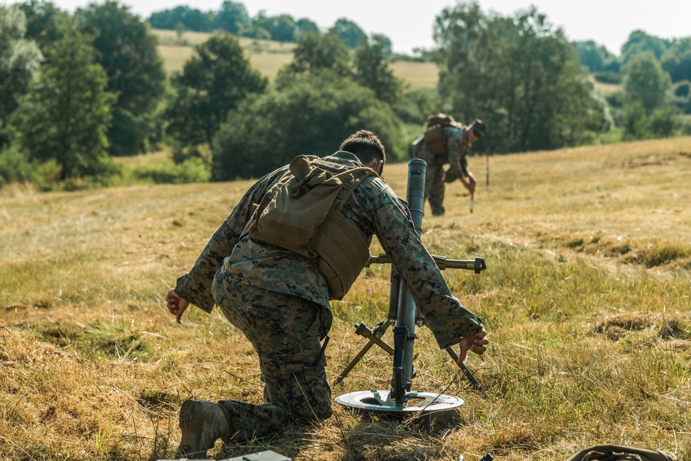 Marines registering 60mm mortars