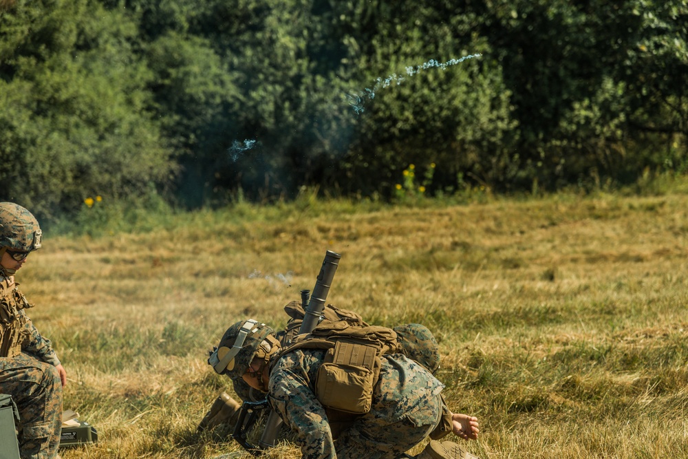 Marines registering 60mm mortars