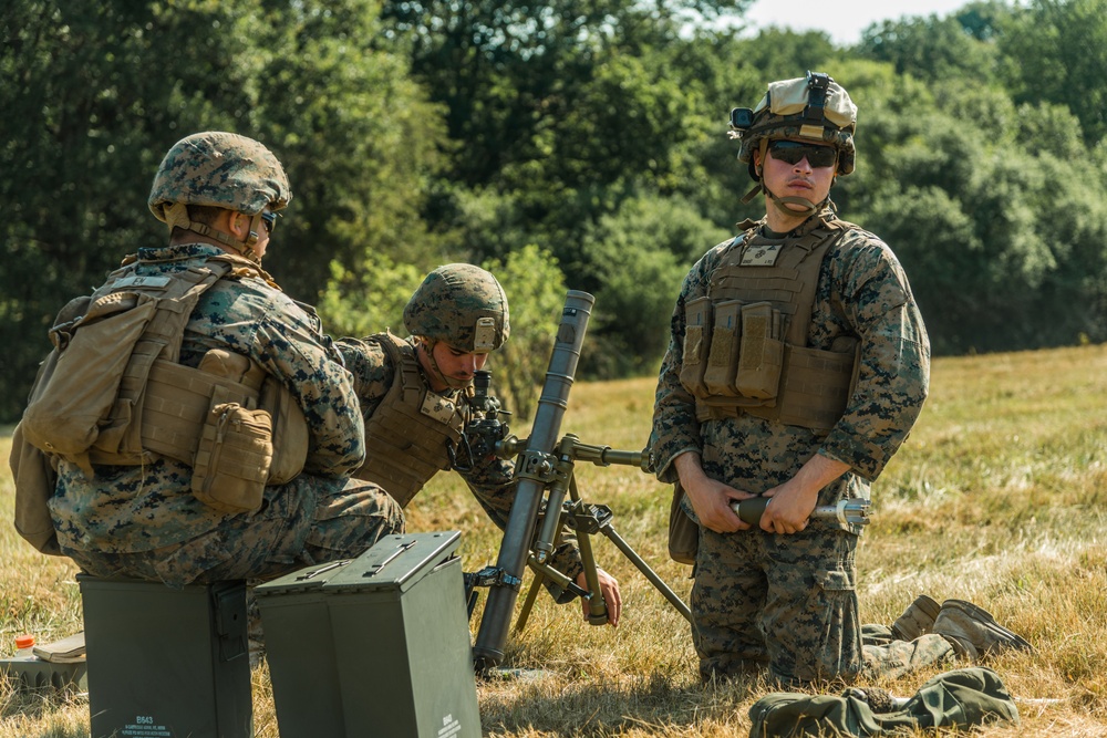 Marines registering 60mm mortars