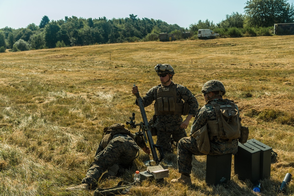 Marines registering 60mm mortars