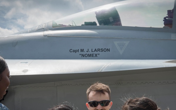 Officer gives tour of E/A-18