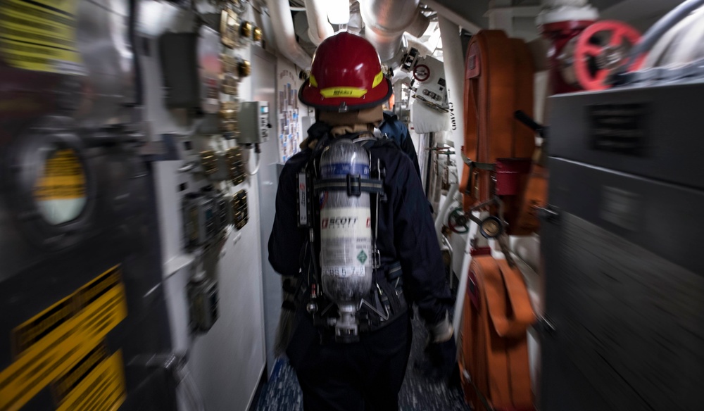 USS Carney Conducts General Quarters Drill