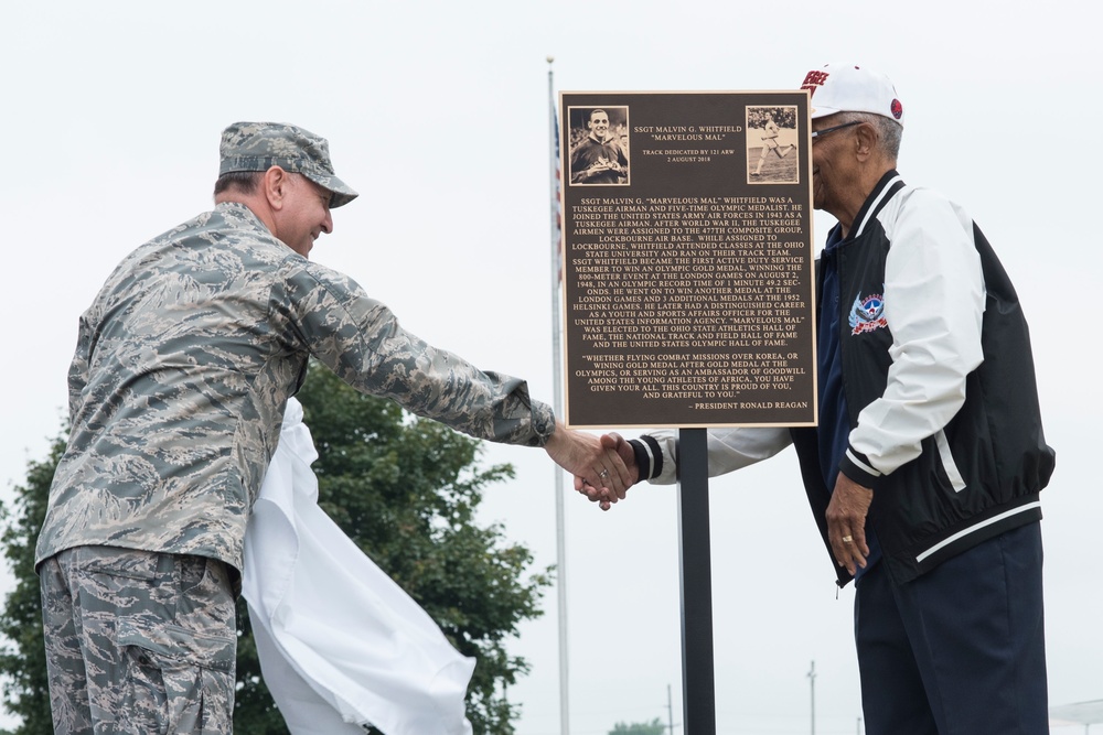 121st ARW honors Tuskegee Airman with track dedication