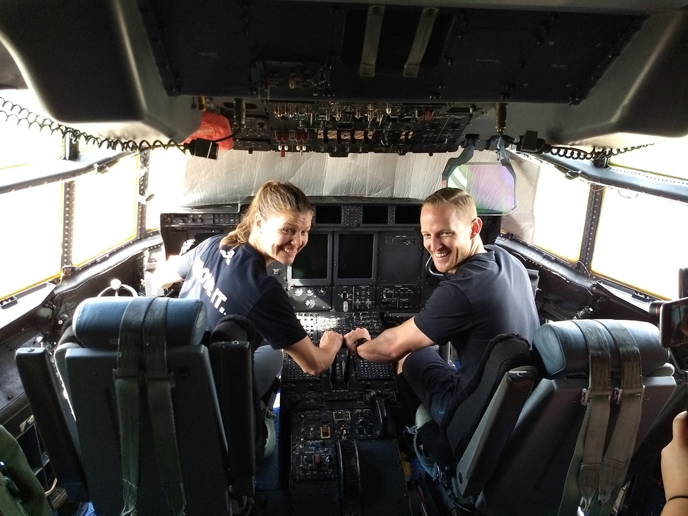 American Ninja Warriors tour Hurricane Hunter aircraft