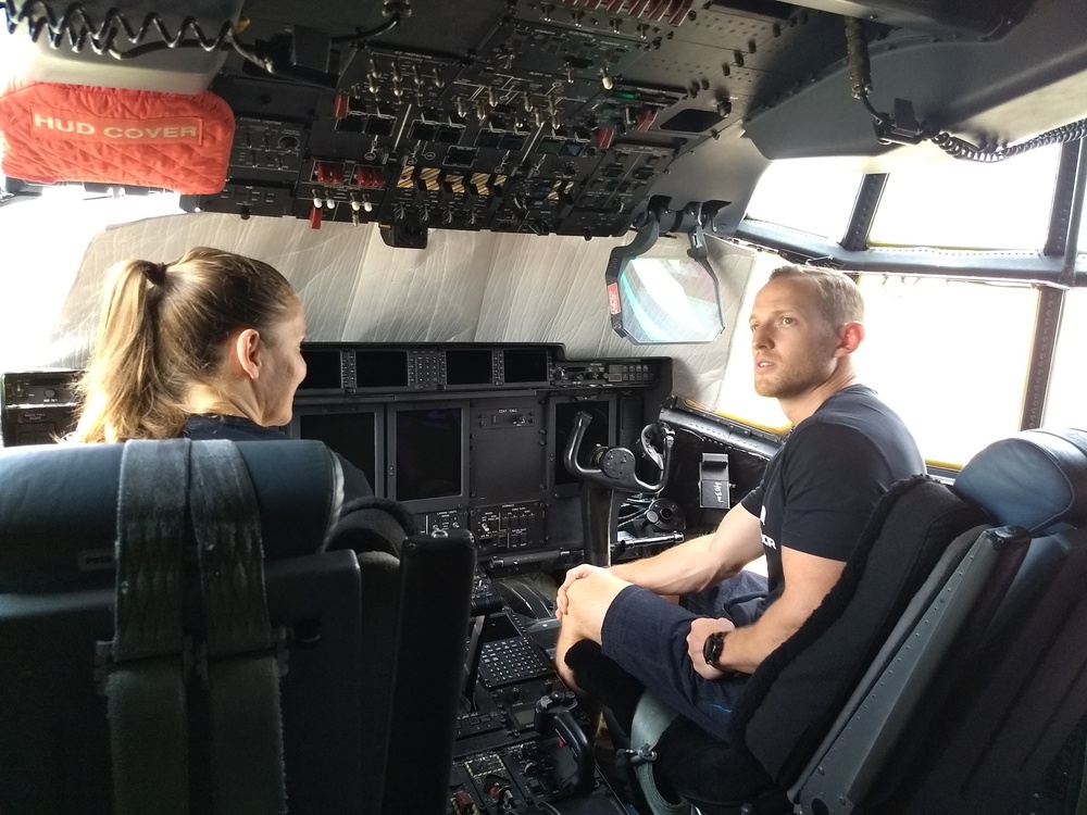 American Ninja Warriors tour Hurricane Hunter aircraft