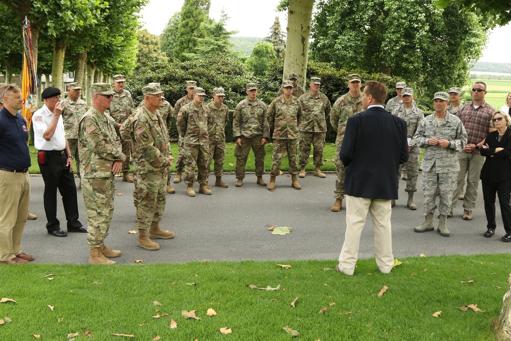 Yankee Division visit the Aisne-Marne American Cemetery