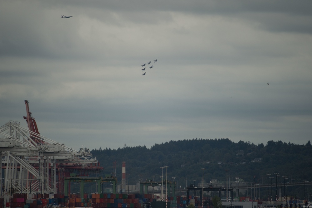 Blue Angels Practice Over Seattle