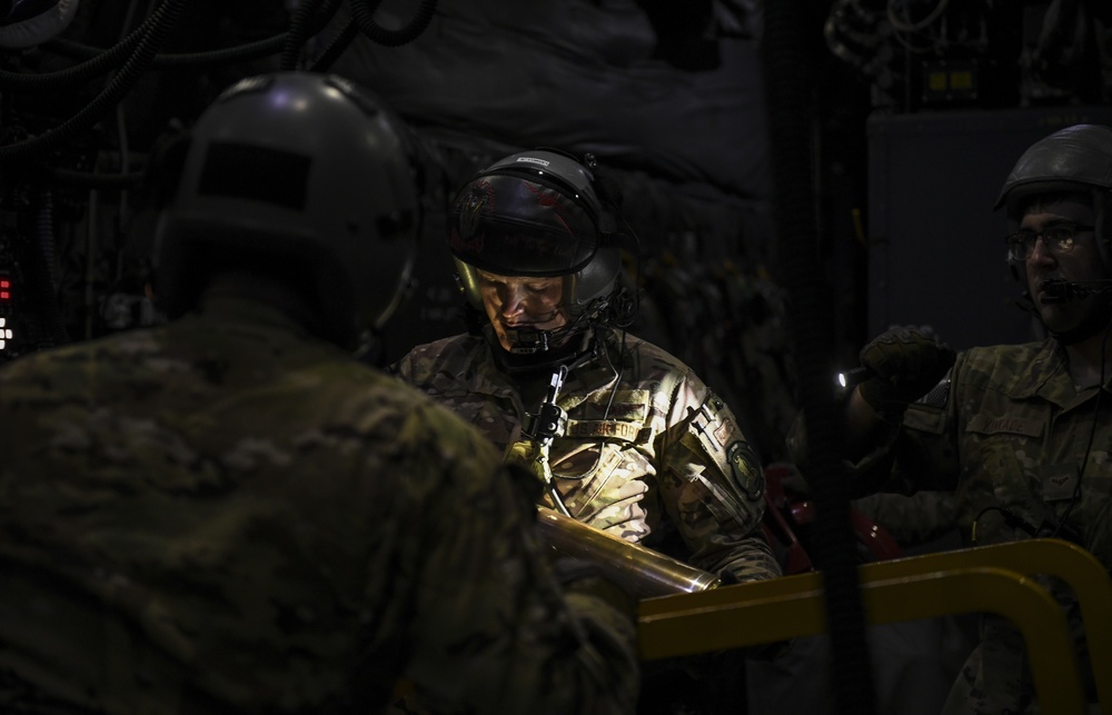 AC-130U Spooky gunship conducts live-fire training