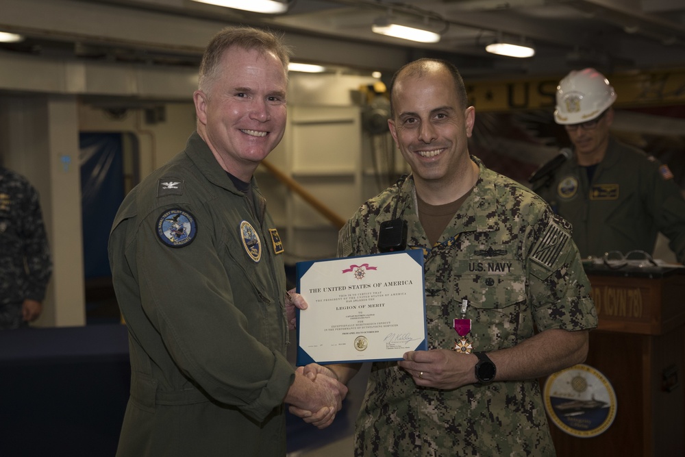 USS Gerald R. Ford Reactor Department Awards at Quarters