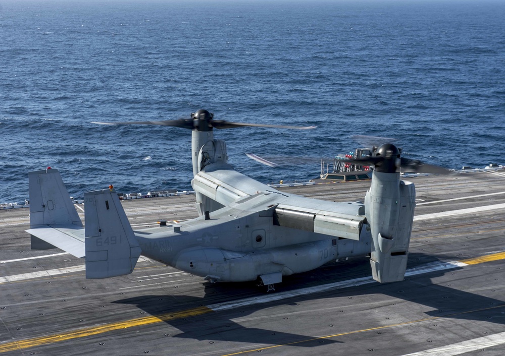 MV-22 Osprey Lands Aboard GHWB